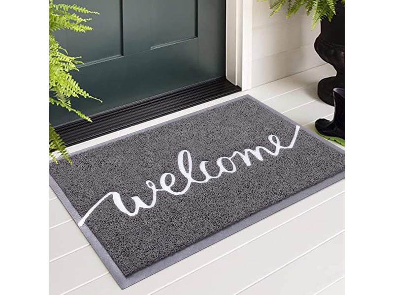  1 pièce 44 x 76 cm (gris) paillasson extérieur welcome, paillasson intérieur, tapis d'entrée, paillasson extérieur antidérapant et anti-poussière  - Conforama A