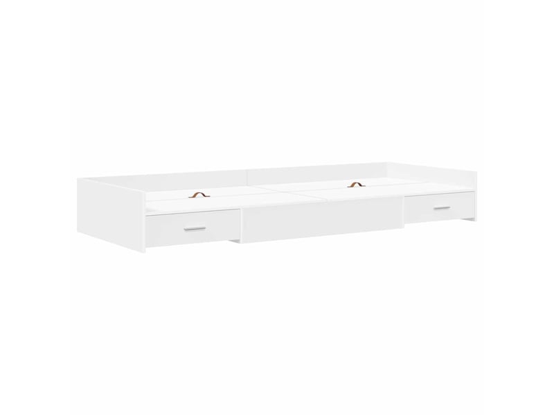  Lit simple- lit adulte -  cadre de lit avec tiroir blanc 100 x 200 cm bois d'ingénierie  - Conforama C