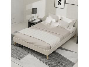 Lit 2 places 140x200 cm <strong></strong> <strong></strong> coloris beige