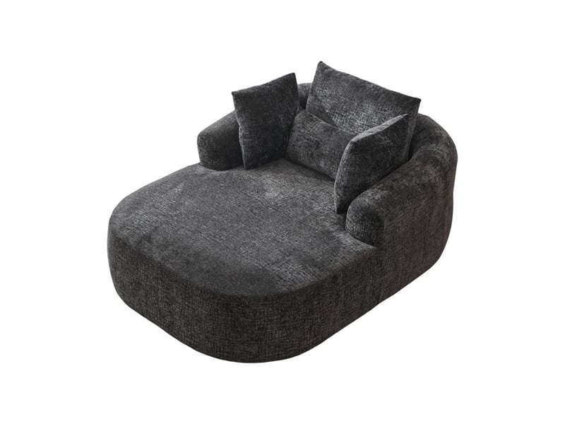  Méridienne convertible 146,5 x 131 x 81 cm – noir – velours côtelé avec accoudoirs, coussin et fonction couchage  - Conforama D