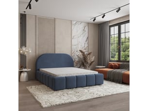Lit coffre 180x200 cm MASSENO   coloris bleu