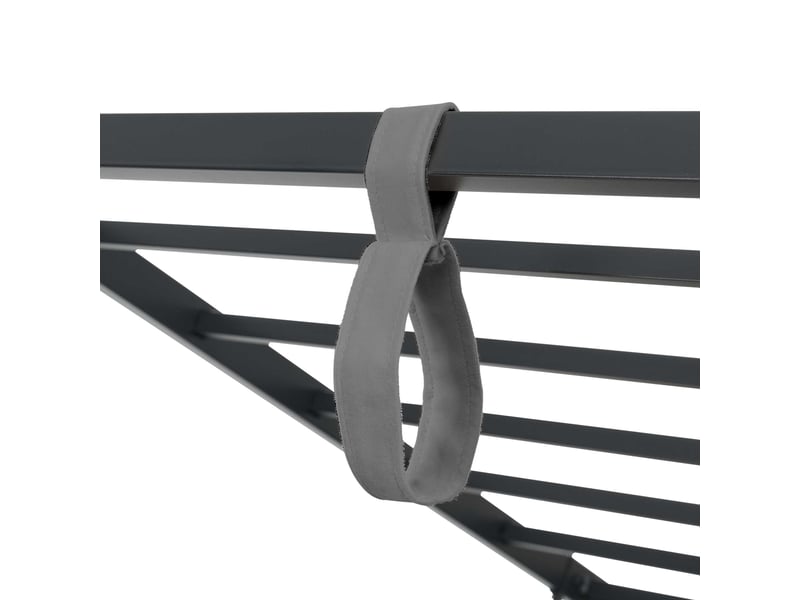  Lit banquette coffre 90x190 cm, rangement hydraulique, sommier relevable, dossier en l, velours gris C-DEGAYUN - Conforama E
