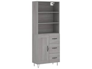 Buffet haut - bahut - meuble de rangement sonoma gris 69,5x34x180 cm bois d'ingénierie