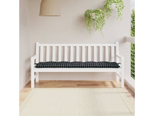 Coussin de banc de jardin, coussin d'assise carreaux noir 180x50x7cm tissu oxford cf52709