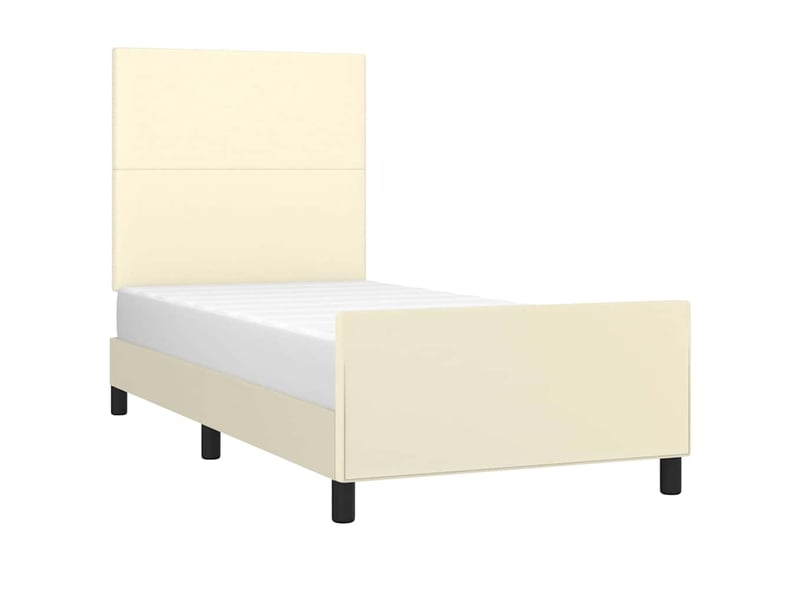 Lit simple- lit adulte - cadre de lit sans matelas crème 80x200 cm similicuir - Conforama B