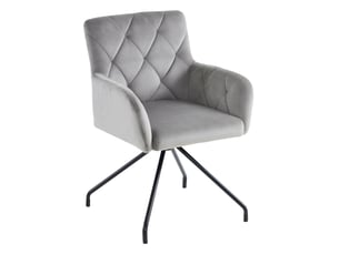 Lot de 6 chaises de salle à manger,avec accoudoirs,velours,gris clair