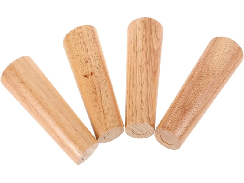  4pièces meuble bois massif ronds de rechange pour table basse et commode réglables hauteur  - Conforama B