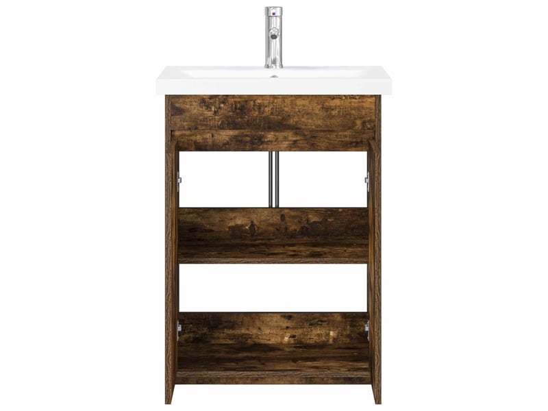 Ensemble de mobilier de salle de bain chêne fumé shl5747 - Conforama C