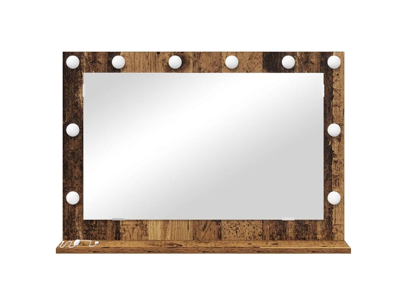  Miroir de vanité, miroir de coiffeuse bois ancien 80 x 55 x 18 cm rectangulaire cf62748  - Conforama D