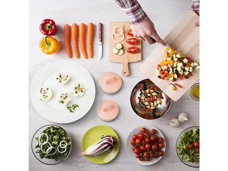  4 pièces oeufs pochés chaudière à oeufs, chaudière à oeufs, coquetier, pocheuse à oeufs avec brosse à huile non collante rose parfait petit A-G-002730 - Conforama E