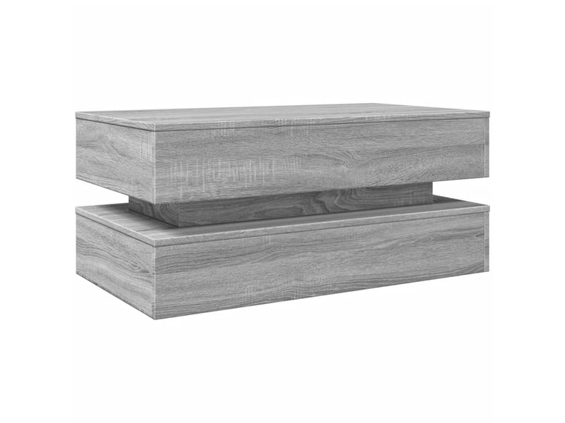  Table basse - table de salon - table à thé avec lumières led gris sonoma 90x50x40 cm  - Conforama C
