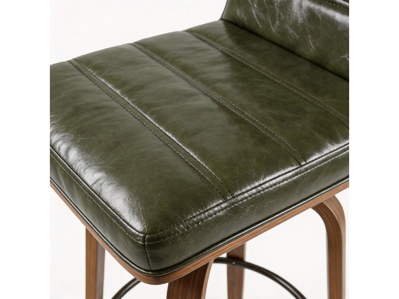  Chaise de cuisine pivotante à 360° revêtement en pu pieds en bois courbés  - Conforama C