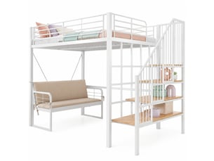 Lit mezzanine 140x200 cm VIVRYN coloris blanc