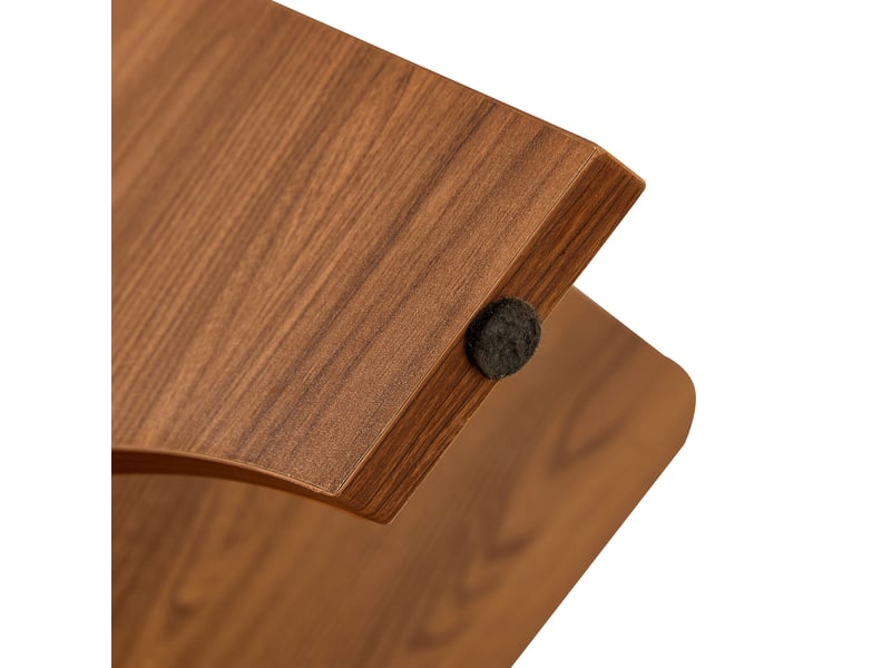  Table basse carrée 80x80x40 cm en mdf et verre de sécurité, finition noyer  - Conforama D