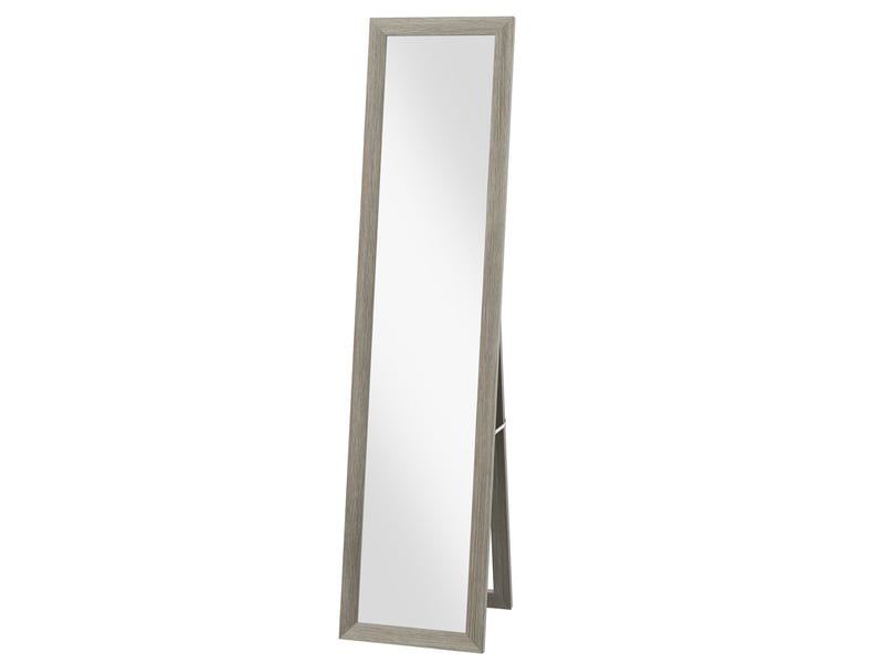  Miroir sur piedmur rectangulaire 37 x 157 cm avec cadre en bois gris  - Conforama B