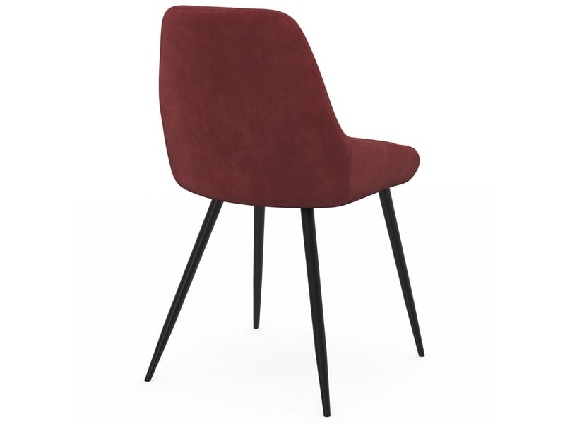  Lot de 6 chaises thalya en velours bordeaux avec accoudoirs  - Conforama D