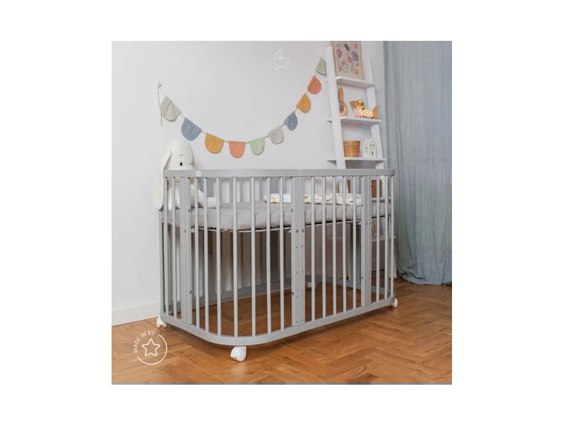  Lit bébé évolutif 7 en 1 rectangulaire - gris waldin W2-G - Conforama C