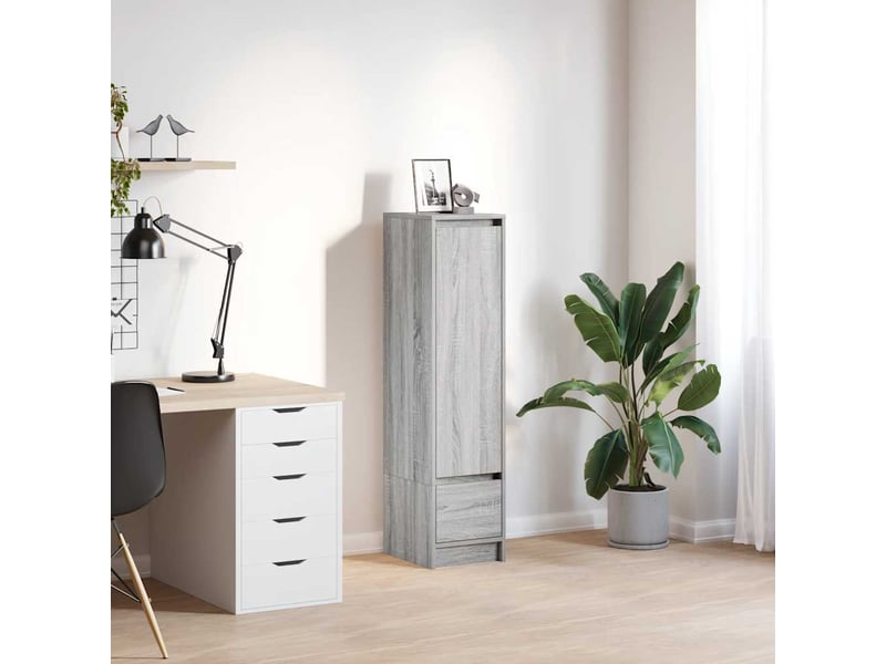  Buffet haut - bahut - meuble de rangement sonoma gris 29,5x34x119,5 cm bois d'ingénierie  - Conforama B