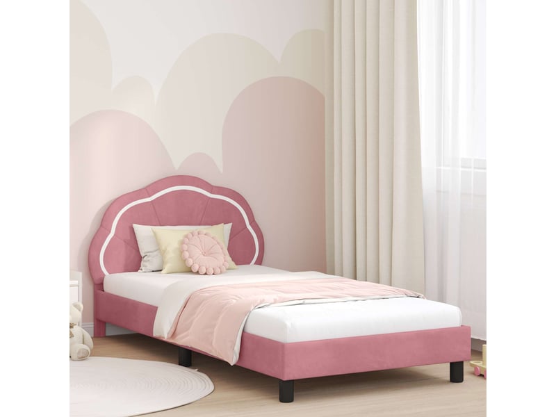 Cadre de lit pour enfants - lit jeune avec tête de lit rose 80 x 200 cm - Conforama B