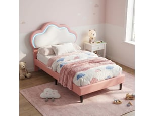 Lit simple 90x200 cm <strong>Lonelyo</strong> <strong></strong> coloris rose