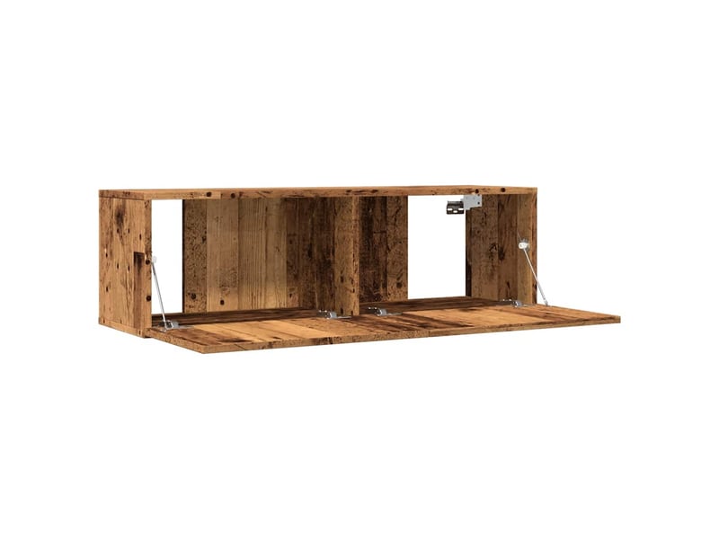  Lot de 2 meuble tv mural, meuble tv suspendu vieux bois 100x30x30 cm  - Conforama D