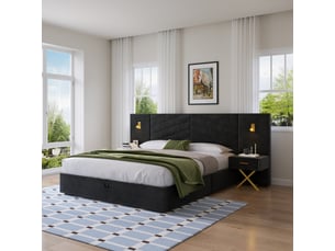 Lit coffre 160x200 cm coloris noir