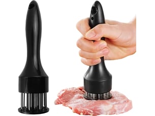 1 pièces attendrisseur d'aiguille à viande, attendrisseur à viande, aiguille à steak, convient pour cuisiner diverses viandes dans la cuisine - noir