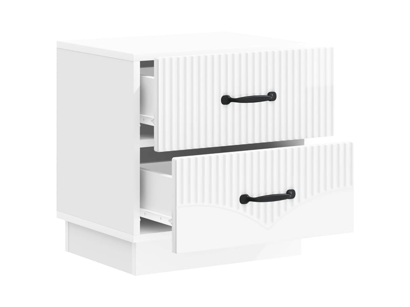  Table de chevet - cabinet de chevet - table de nuit 2 pc blanc brillant 43 x 34,5 x 44,5 cm  - Conforama E