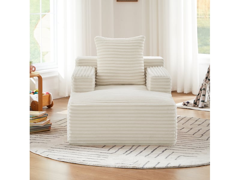  Méridienne 81x117x50 cm moderne 1 place beige, design moderne, usage pratique, rangement pratique  - Conforama C