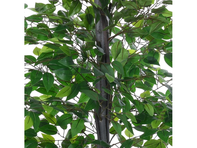  Plante artificielle ficus banyan 20 x 145 cm – vert – pot noir inclus et 756 feuilles décoratives  - Conforama D