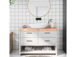 Comptoir de salle de bain, plan de travail marron 120x60x(2-6) cm bois traité cf65790