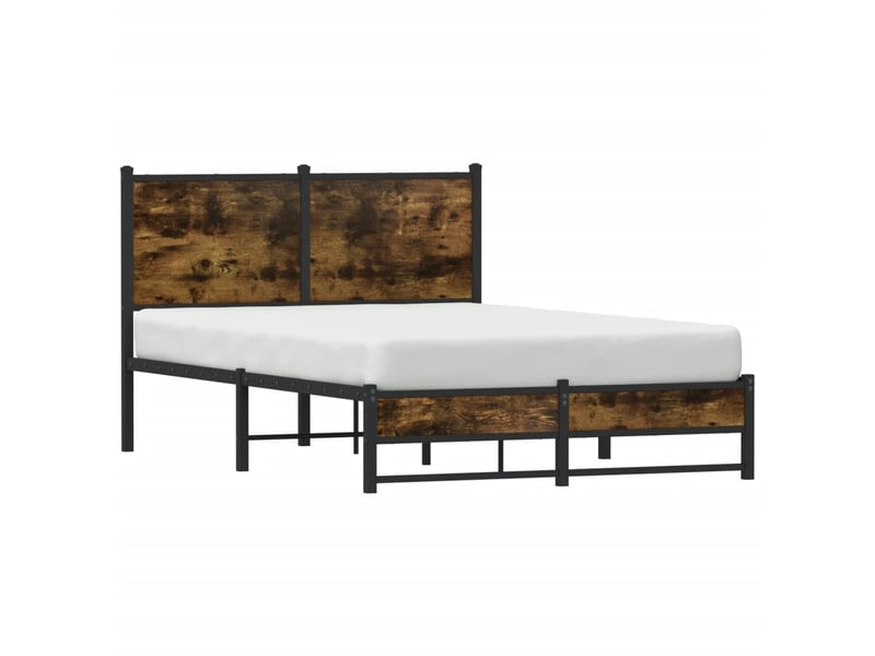  Lit double- lit adulte -  cadre de lit en métal sans matelas chêne fumé 120x190 cm  - Conforama C