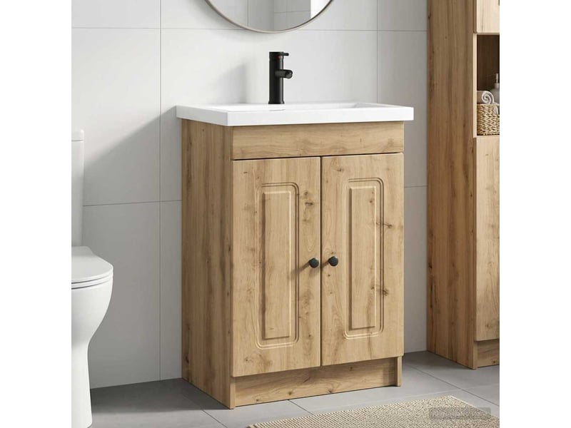 Ensemble de mobilier de salle de bain chêne artisanal shl5219 - Conforama B