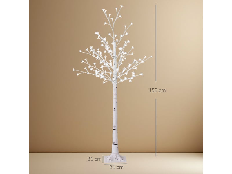  Cerisier en fleurs artificiel lumineux 120 led blanc chaud 21 x 21 x 150 cm  - Conforama C