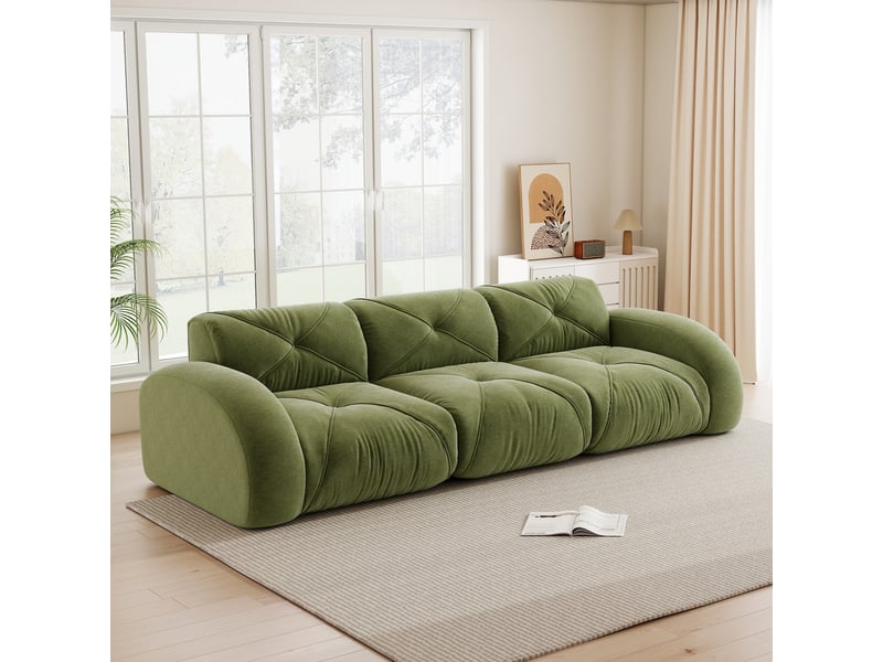  Canapé modulable, canapé 3 places – base antidérapante, sans montage, sans cadre, en tissu chenille  - Conforama R