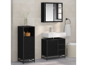 Ensemble de mobilier de salle de bain 3 pc chêne noir cf64351