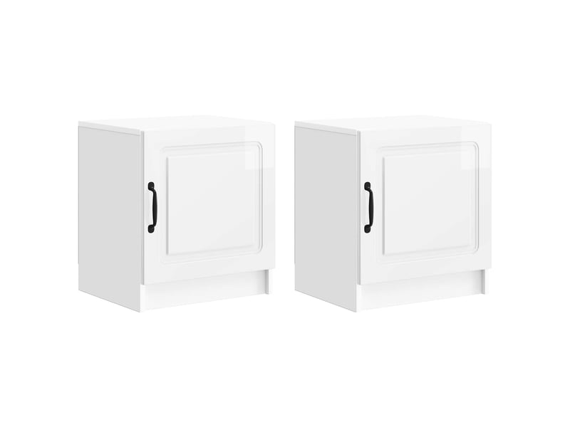  Table de chevet 2 pièces blanc brillant 43 x 34,5 x 47 cm  - Conforama B