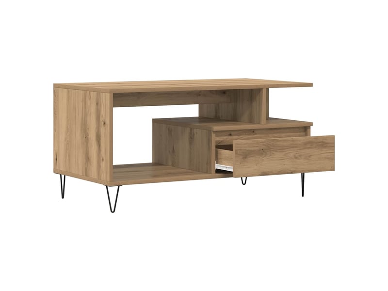  Table basse - table de salon - table à thé chêne artisanal 90x49x45 cm bois d'ingénierie  - Conforama D