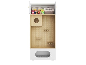 Meuble de rangement 90x50x202 cm à plusieurs niveaux panneau de particules blanc effet bois