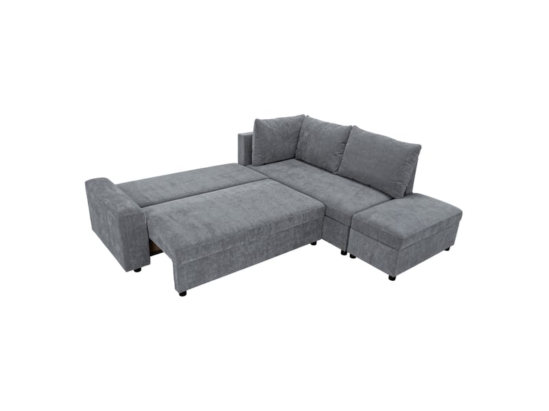  Canapé d'angle gris convertible 3 places  - Conforama L