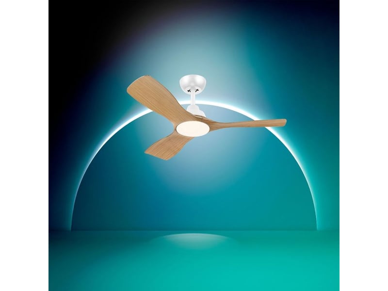  Philips olas 30 ventilateur plafond 106 cm blanc avec eclairage led 24 w et telecommande rf 929004750501 - Conforama B