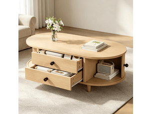 Table basse capsule coloris bois clair <strong>HAUSS SPOLE</strong> <strong></strong> - 50 cmx100 cm