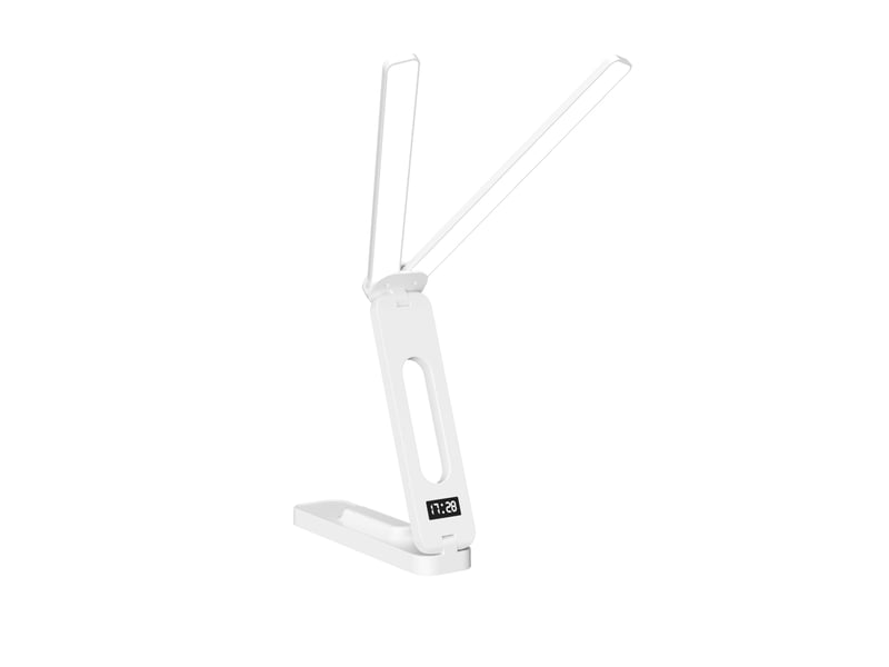  Lampe de bureau led avec horloge connectée, pliable – 3 températures de couleur, commande tactile-monotête-version enfichable  - Conforama A