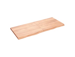 Comptoir de salle de bain, plan de travail marron 140x60x(2-4) cm bois traité cf65795