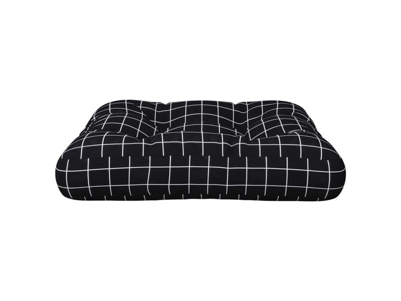  Coussin de palette, coussin de chaise, coussin de canapé motif à carreaux noir 60x60x12 cm tissu cf55370  - Conforama E