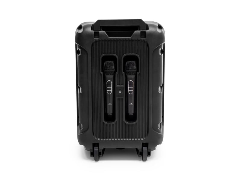  Dynabass - boomled x - enceinte karaoké portable - 2 micros et télécommande - bluetooth - led rgb  - Conforama E