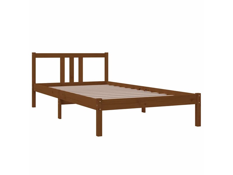  Lit simple- lit adulte -  cadre de lit sans matelas marron miel bois massif 100x200 cm  - Conforama B