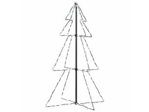 Arbre de noël, sapin de noël cône 160 led d'intérieur-d'extérieur 78x120 cm shl2976