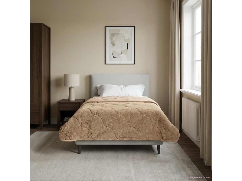  Couette - duvet d'été 155 x 220 cm été taupe respirant  - Conforama B