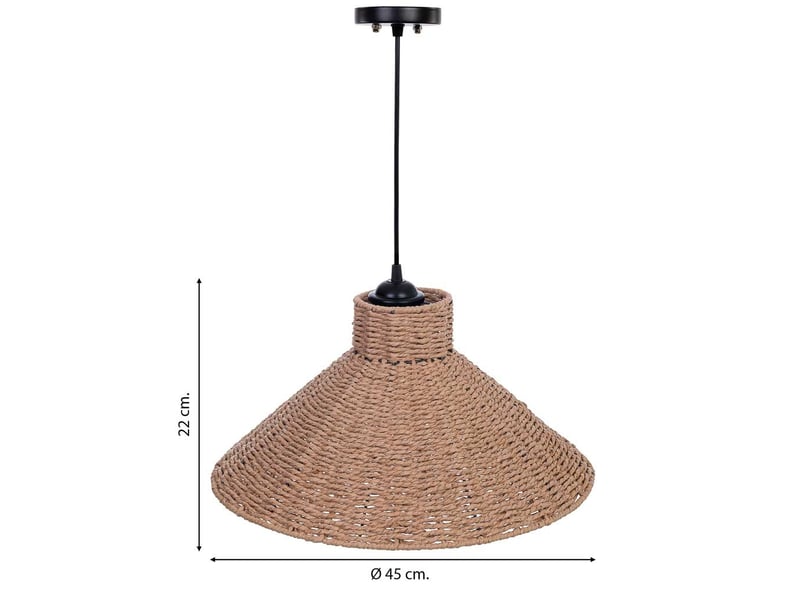  Lampe de plafond en papier marron d45x22h cm  - Conforama C